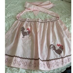 Handmade Vintage Style Apron Cottagecore Floral Gingham Kitchen Retro